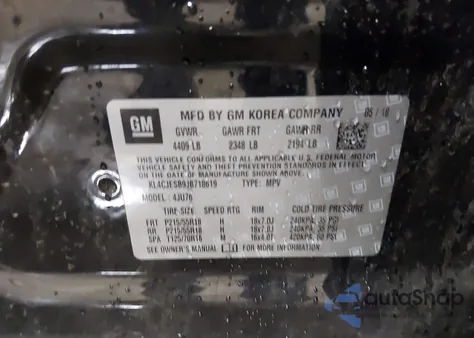 2018 Buick Encore Preferred из США, поврежденный, VIN KL4CJESB9JB718619